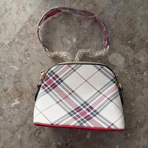 ALDO Plaid Mini Shoulder Bag Top Handle Zip Closure